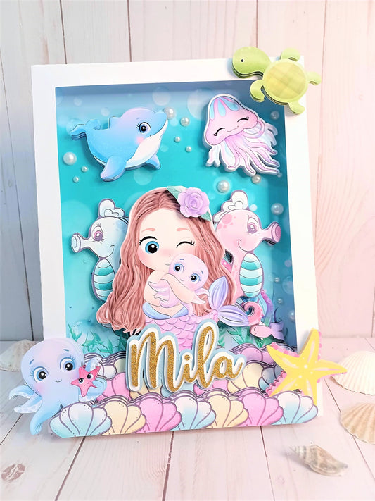 3D Frame / Shadow Box- Mermaid