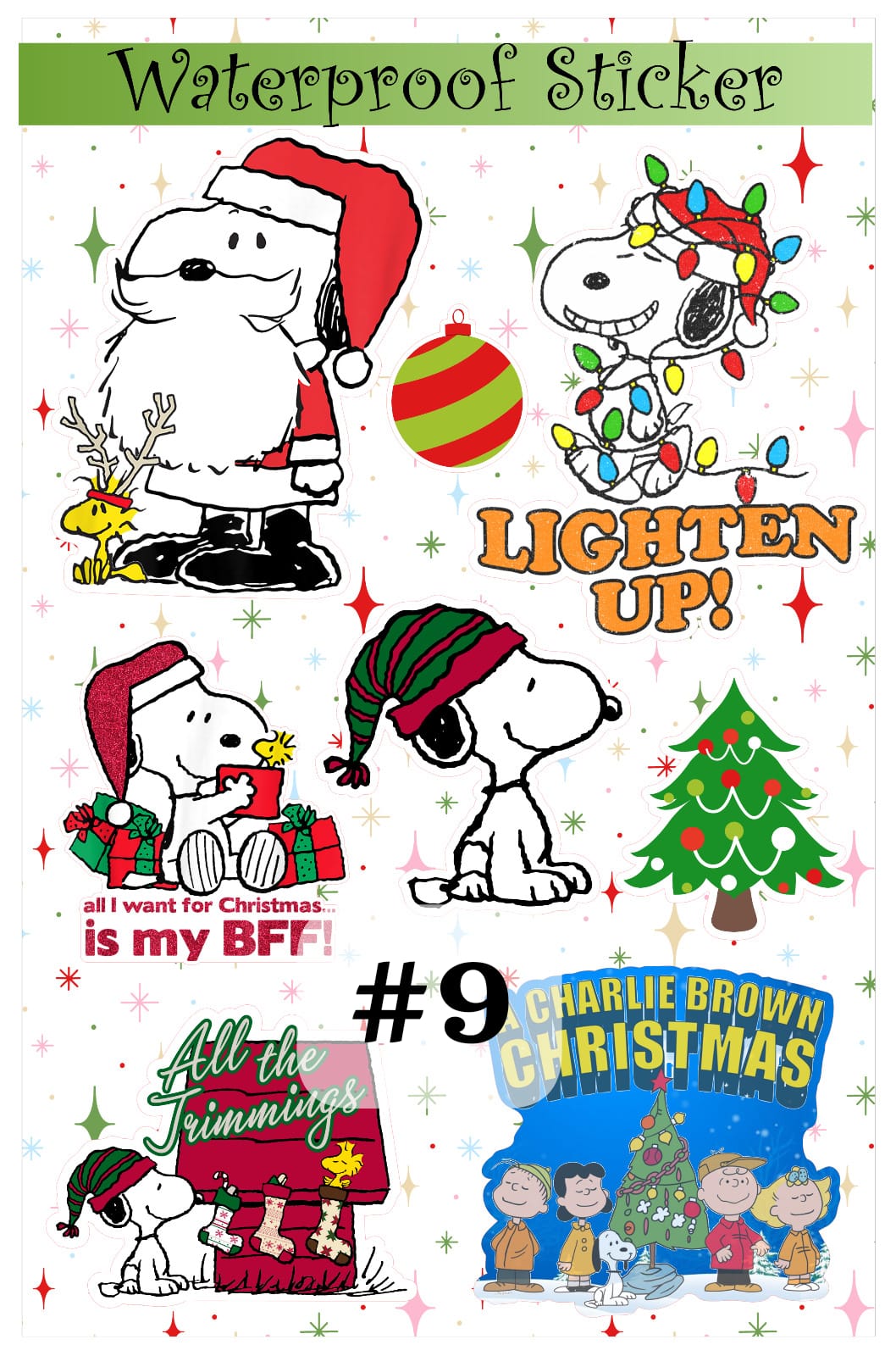 Christmas Waterproof sticker / Vinyl Stickers / Water Bottle Stickers / Laptop Sticker