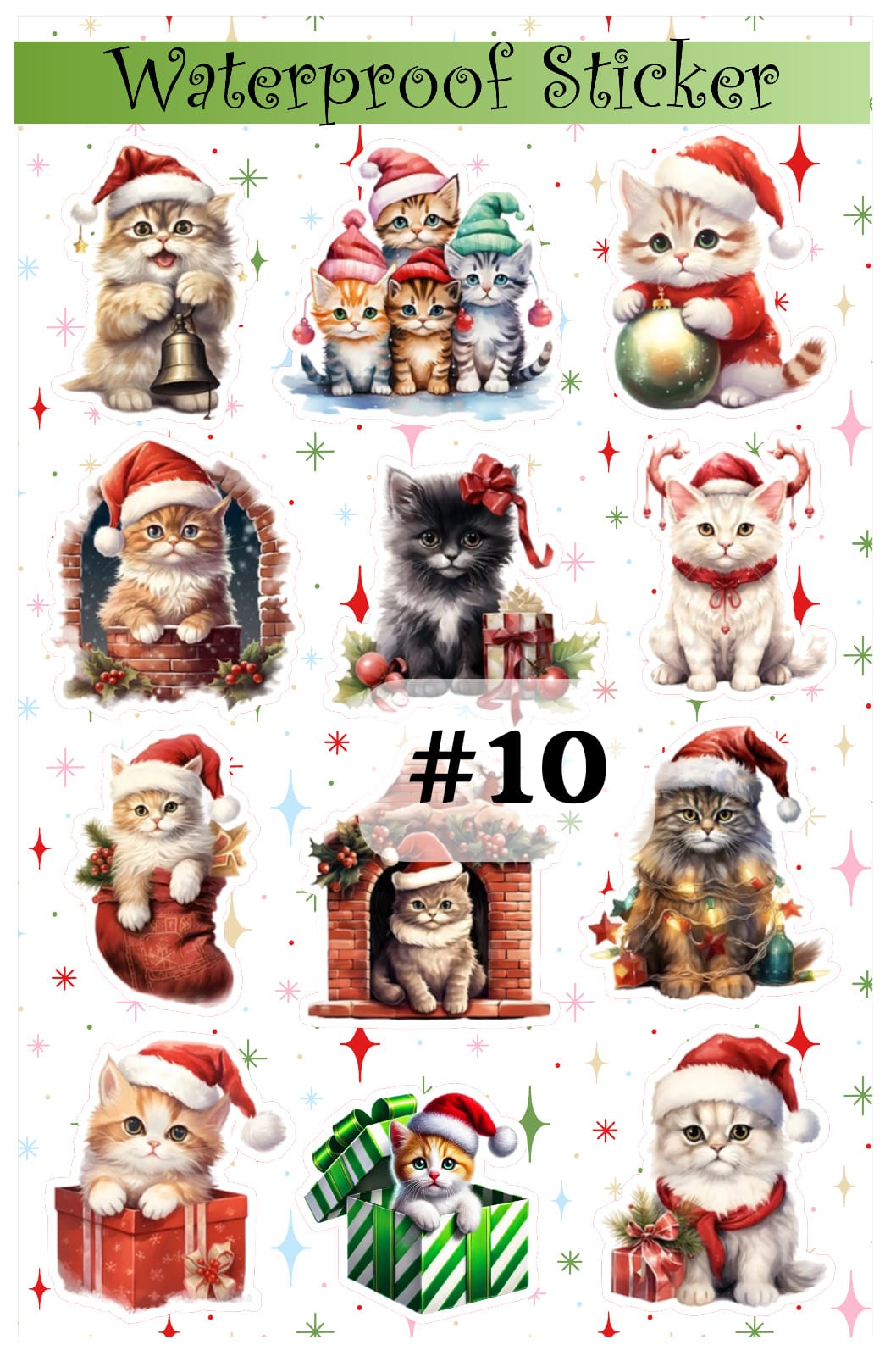 Christmas Waterproof sticker / Vinyl Stickers / Water Bottle Stickers / Laptop Sticker