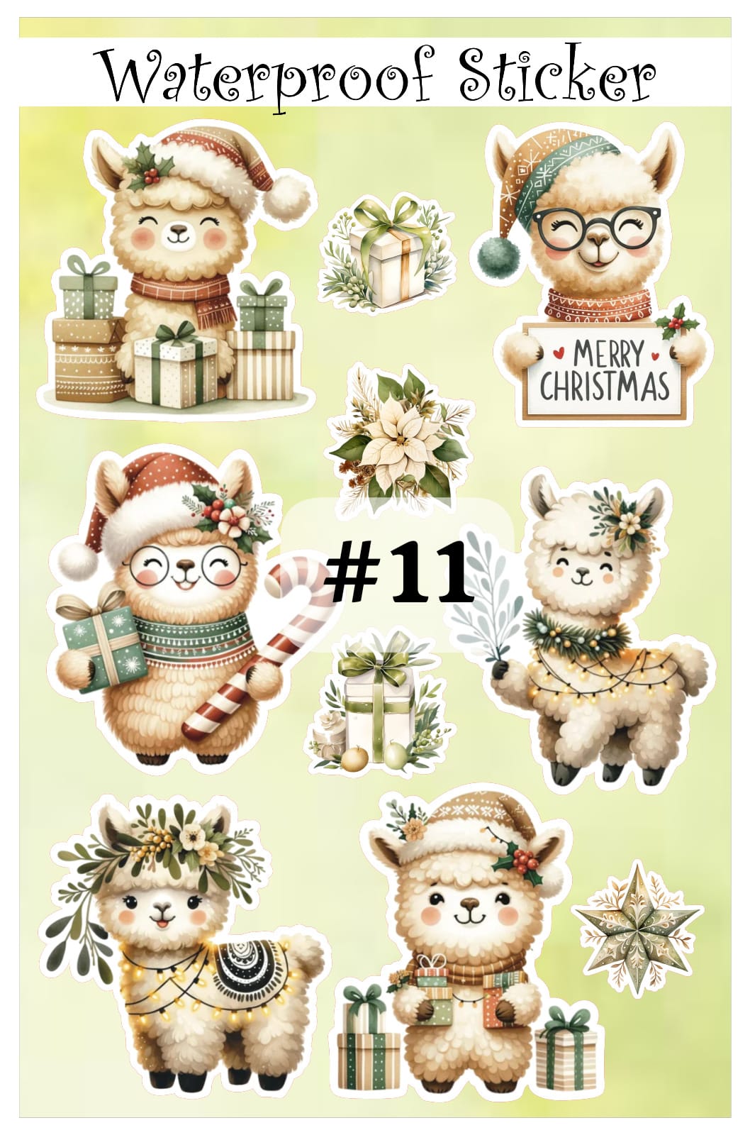 Christmas Waterproof sticker / Vinyl Stickers / Water Bottle Stickers / Laptop Sticker