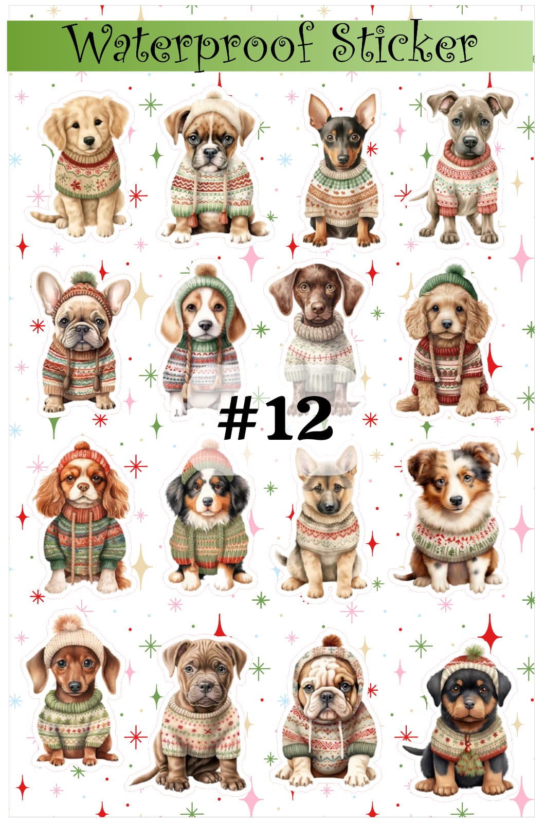 Christmas Waterproof sticker / Vinyl Stickers / Water Bottle Stickers / Laptop Sticker
