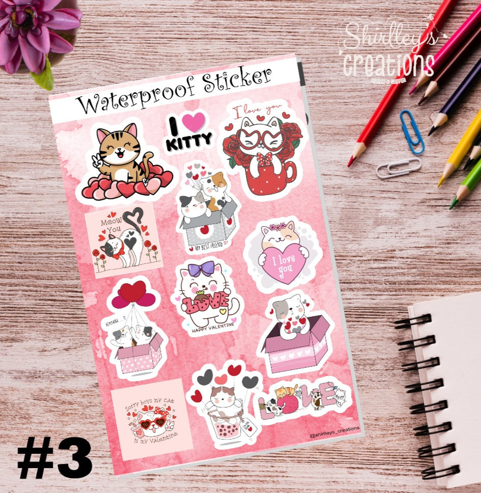 Waterproof sticker Cats / Stickers / Water Bottle Stickers / Laptop Sticker