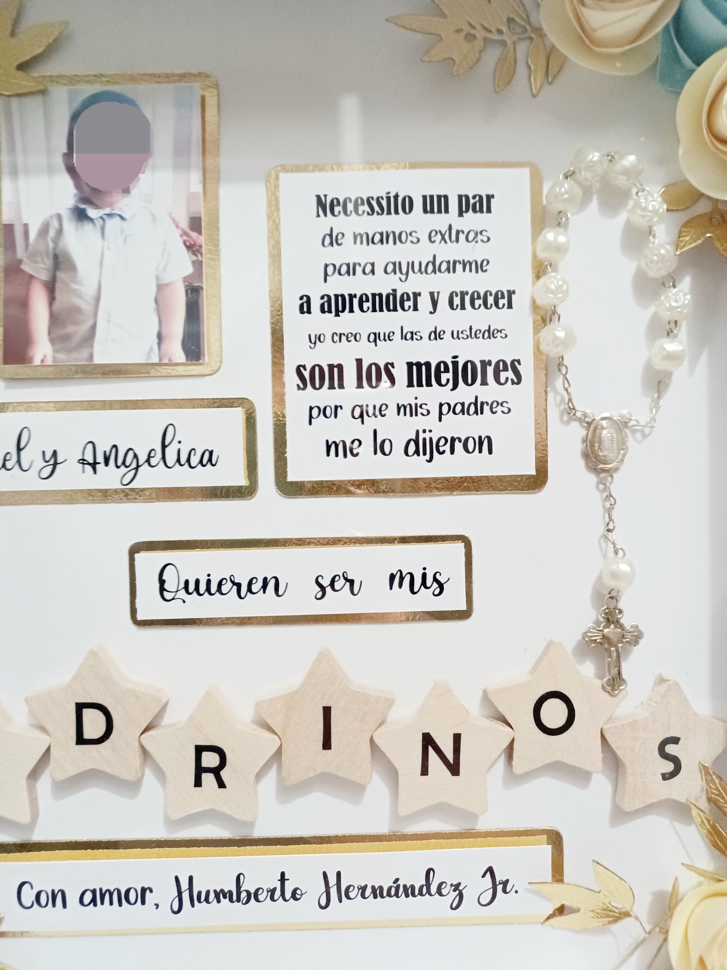Godparent proposal shadow box/ Shadow box / invitation / invitacion bautizo