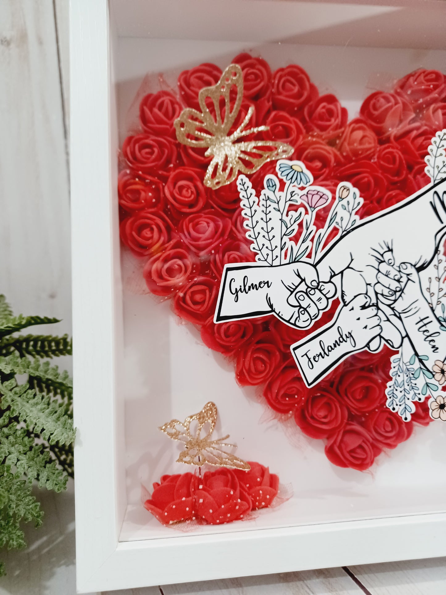 Shadow Box / Personalized mom flower shadow box