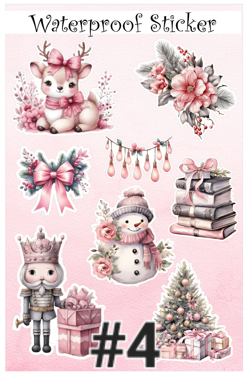 Christmas Waterproof sticker / Vinyl Stickers / Water Bottle Stickers / Laptop Sticker