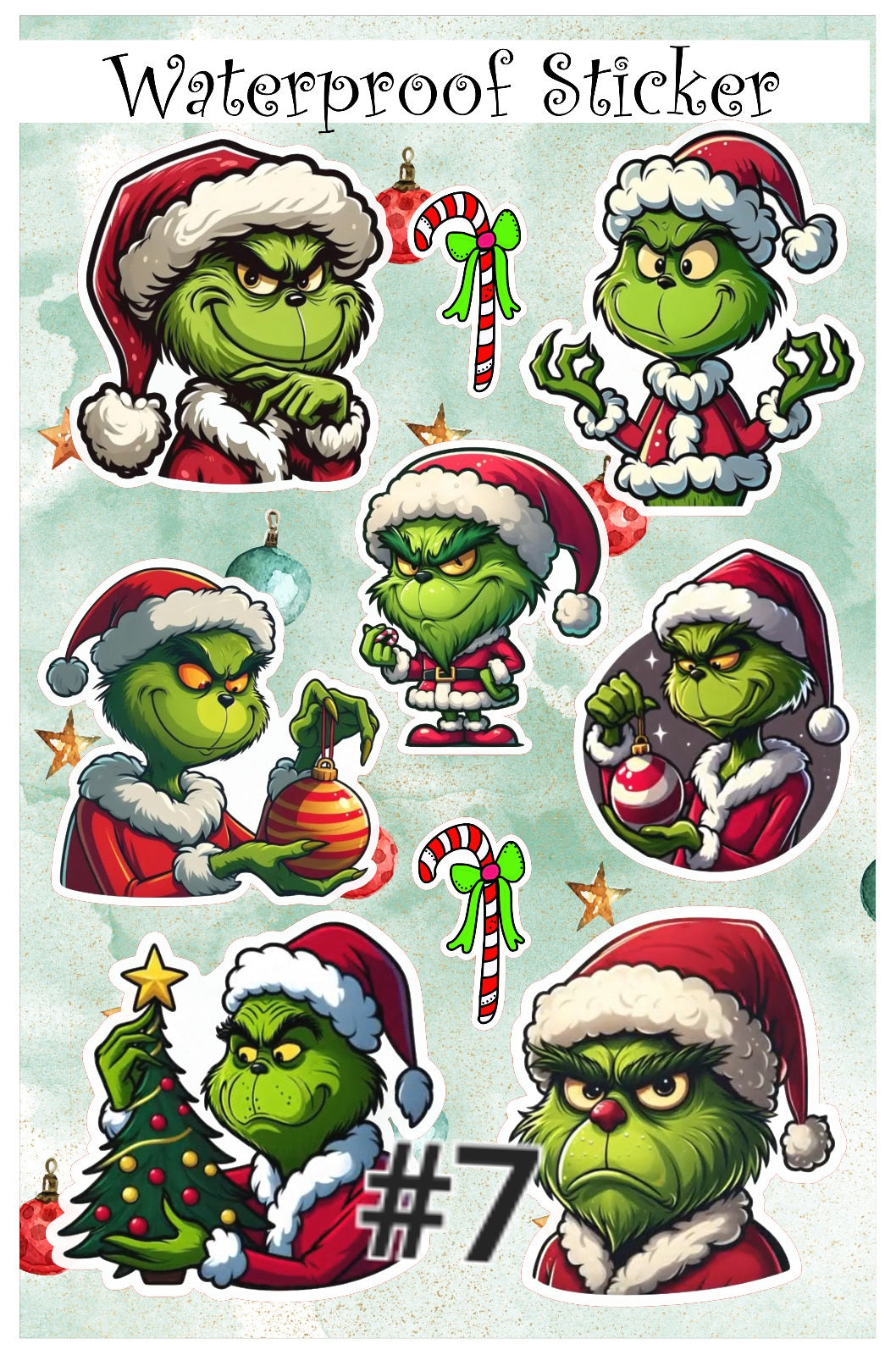 Christmas Waterproof sticker / Vinyl Stickers / Water Bottle Stickers / Laptop Sticker