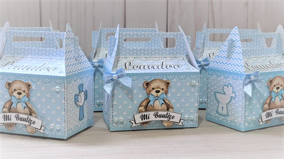 Baptism favor box - Bear