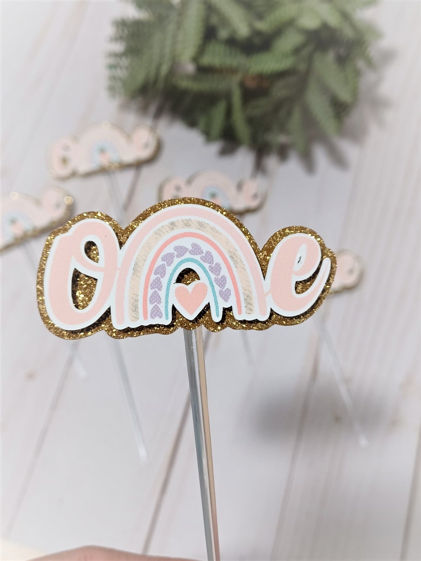 Boho Rainbow Cupcake topper