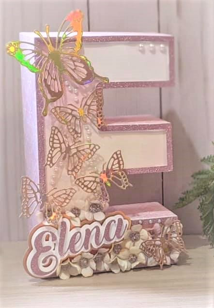 3D Letter - Rose Gold Butterfly