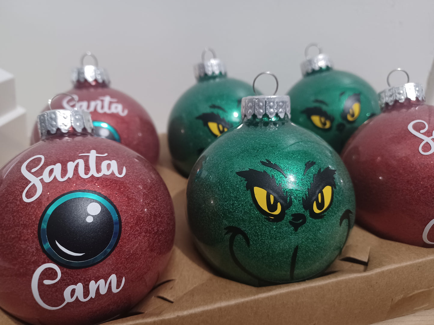 Santa Cam ornament / Grinch face ornament / Teacher Ornament