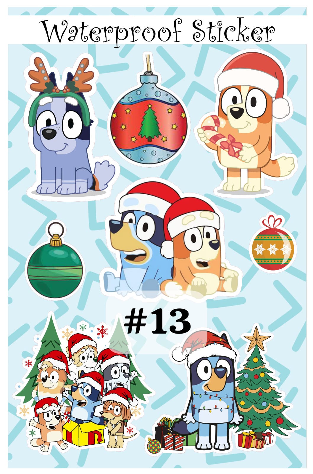 Christmas Waterproof sticker / Vinyl Stickers /  Water Bottle Stickers / Laptop Sticker