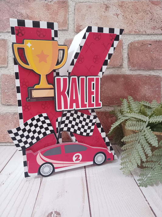 Race Car 3D Letter