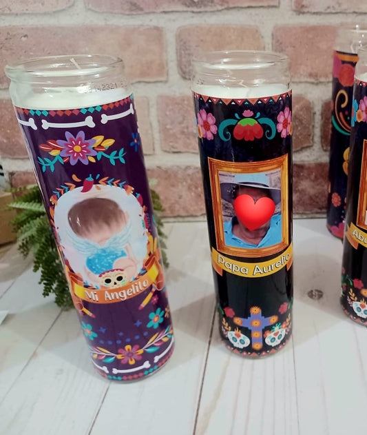 Ofrenda Label for Cylinder Candel / Ofrenda label / Dia De Los Muertos Calcomania