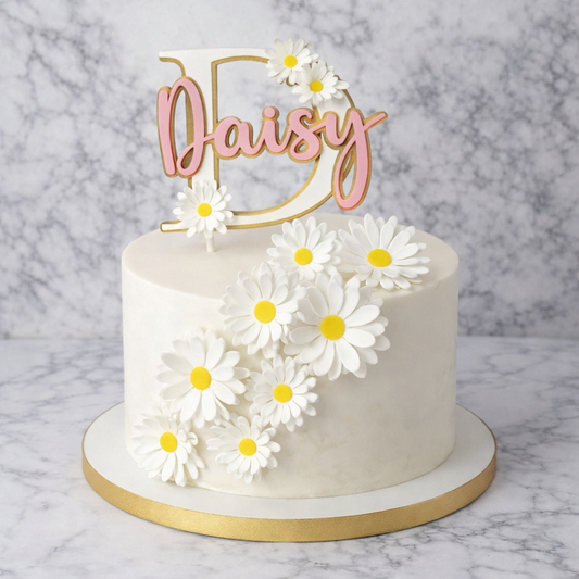 Cake Topper Letter with flower