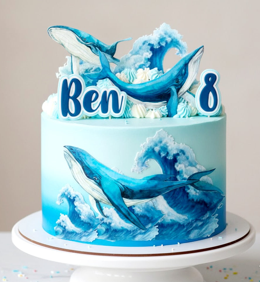 Whale cake topper