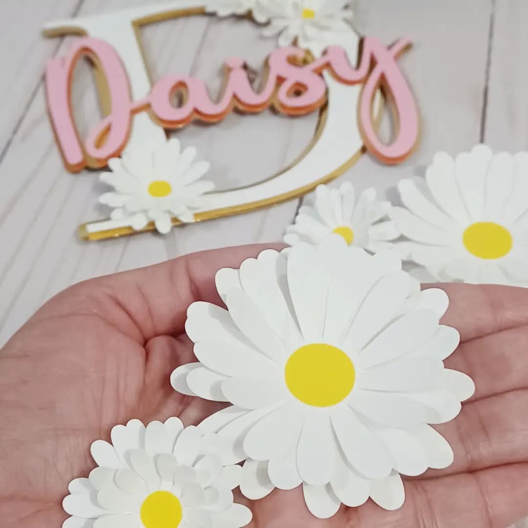 Cake Topper Letter with flower