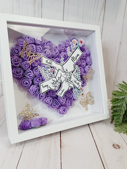 Shadow Box / Personalized mom flower shadow box