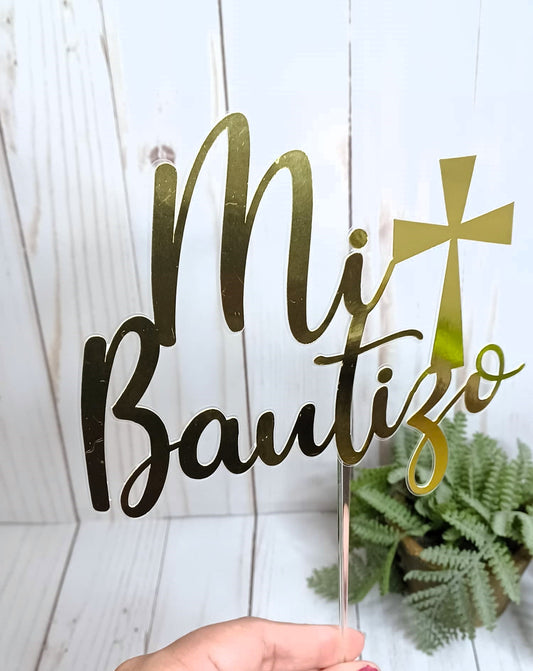 Bautizo cake topper