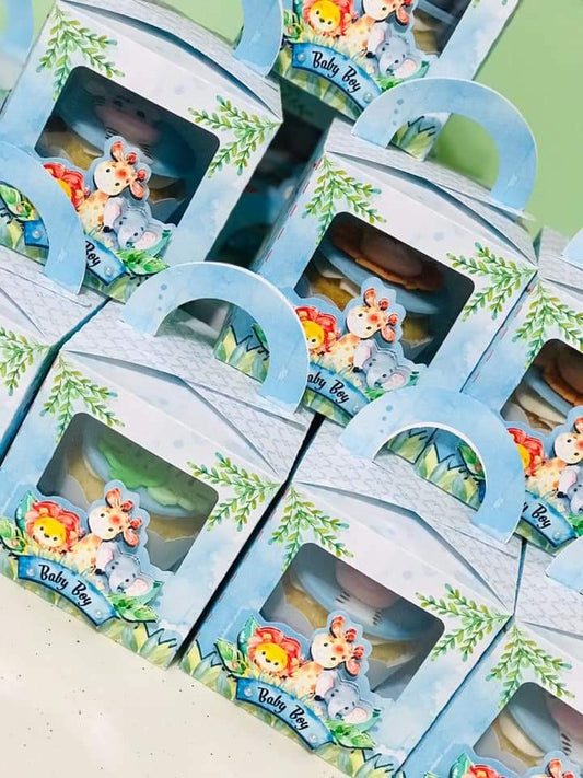Cupcake boxes - Safari - Baby boy