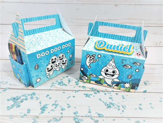 Coloring favor box - Baby Shark