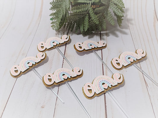 Boho Rainbow Cupcake topper